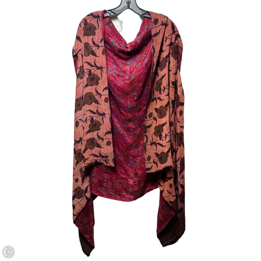 100% Silk Shawl By Lost In India In Floral Print, Size: Osfm