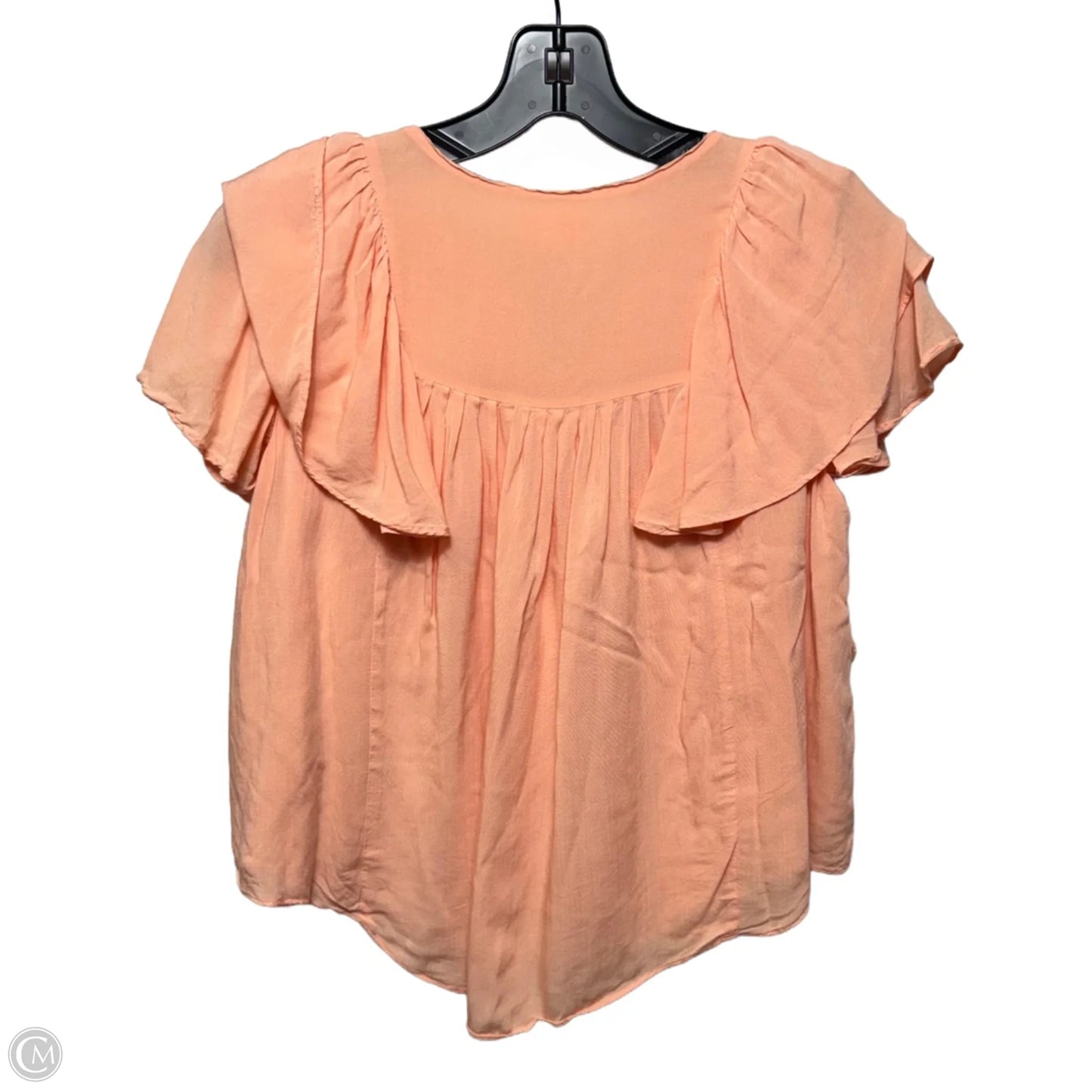 Layered Flutter Sleeve Top By A Loves A In Peach, Size: Xs