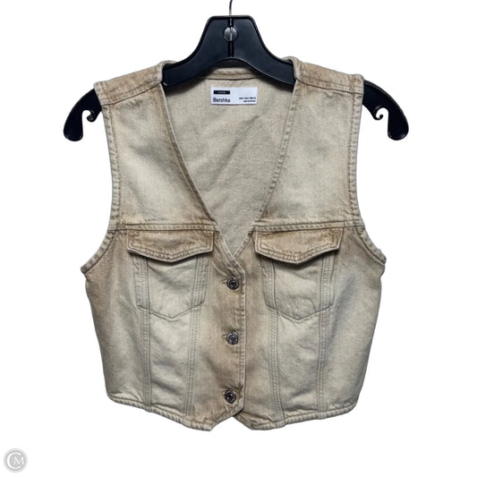 Denim Vest By Bershka In Cream Denim, Size: S