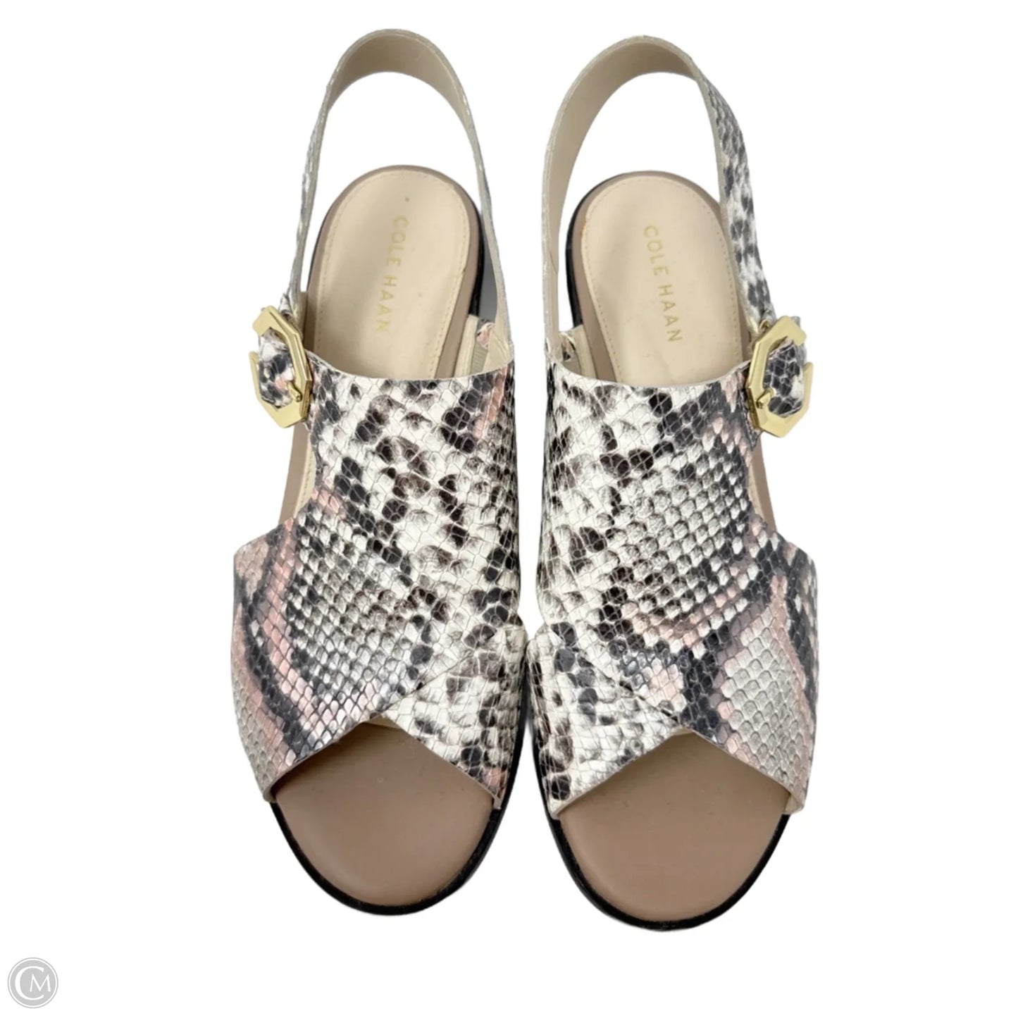Jamila Block Heel Sandals By Cole-haan In Snakeskin Print, Size: 7