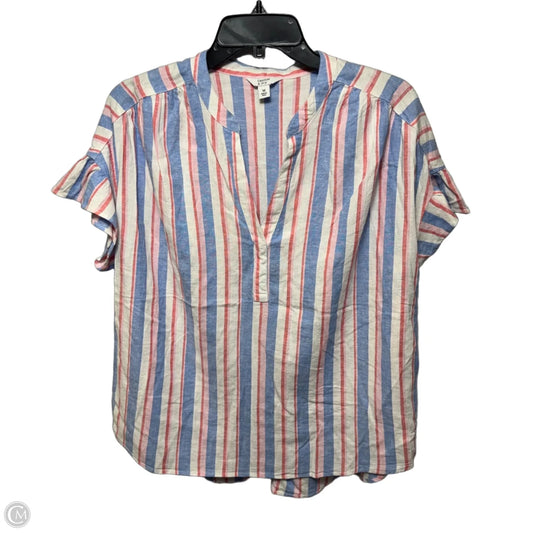 Top Short Sleeve By Crown And Ivy In Striped Pattern, Size: M