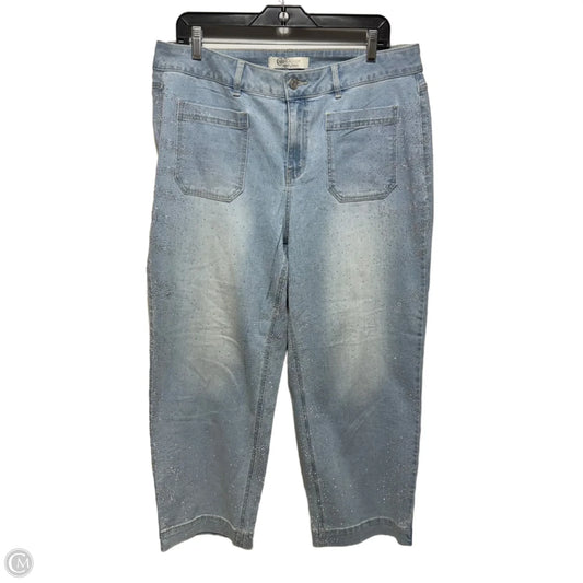 Rhinestone Jeans By Cato In Blue Denim, Size: 16