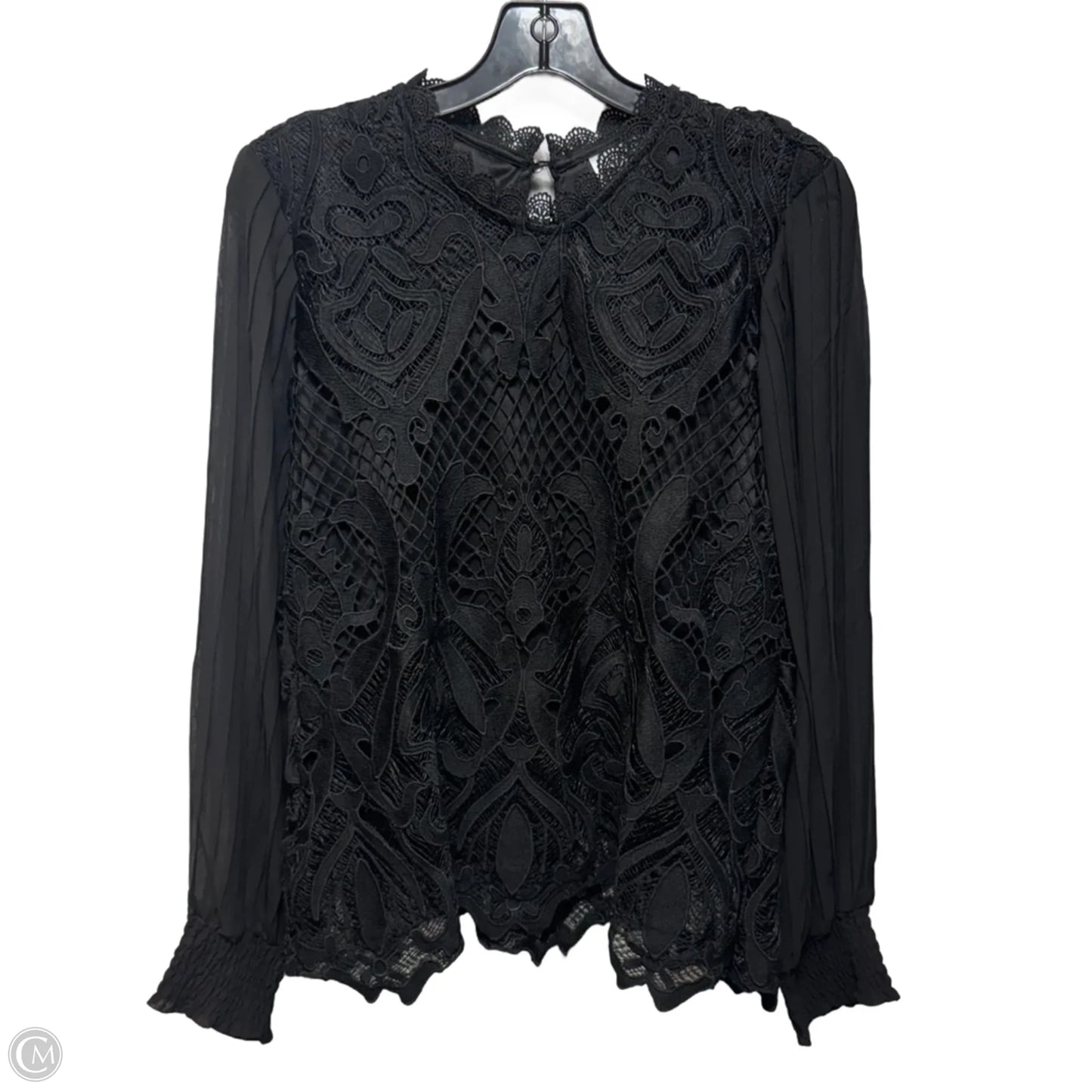 Pleated Sleeve Blouse Long Sleeve By Bailey 44 In Black, Size: L