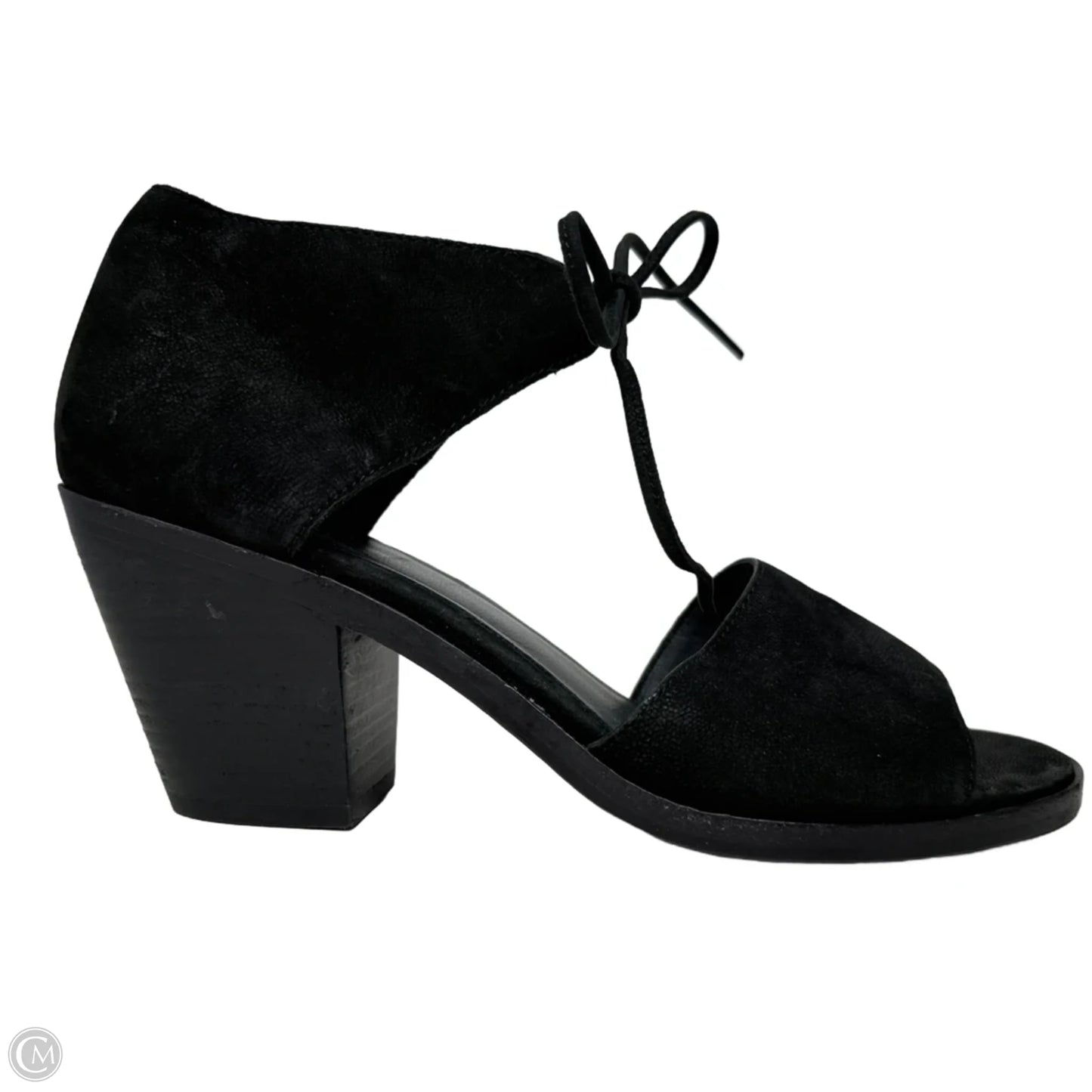 Ann Open Toe Leather Sandals By Eileen Fisher In Black, Size: 8