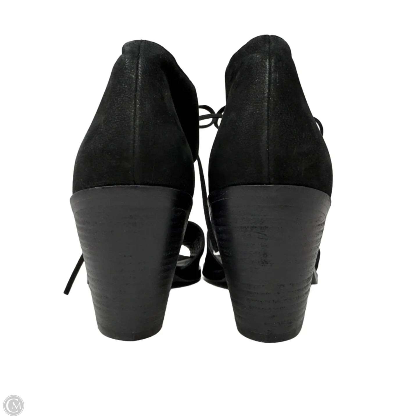 Ann Open Toe Leather Sandals By Eileen Fisher In Black, Size: 8