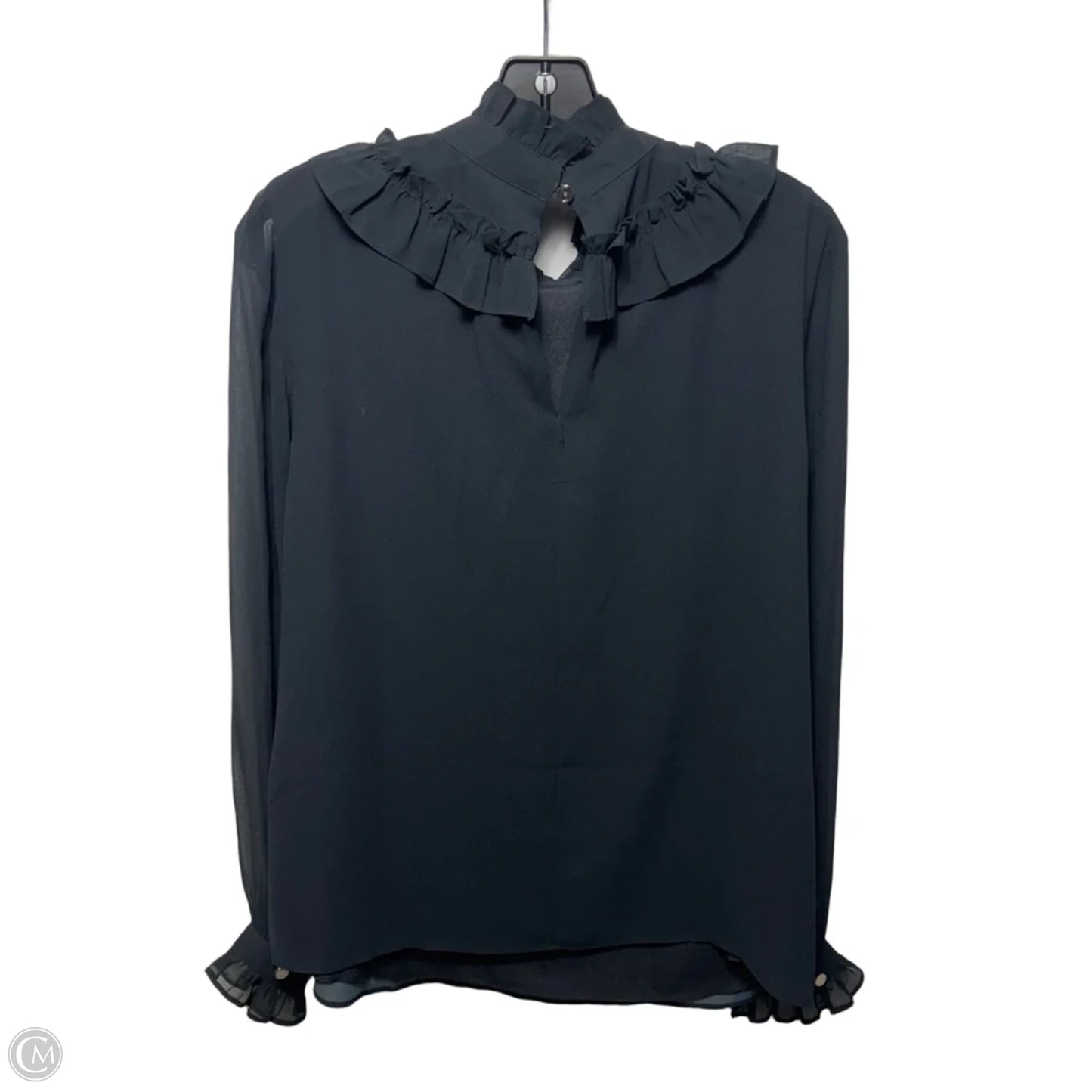 Ashliee Narrnia Ruffle Top By Ted Baker In Black, Size: 4