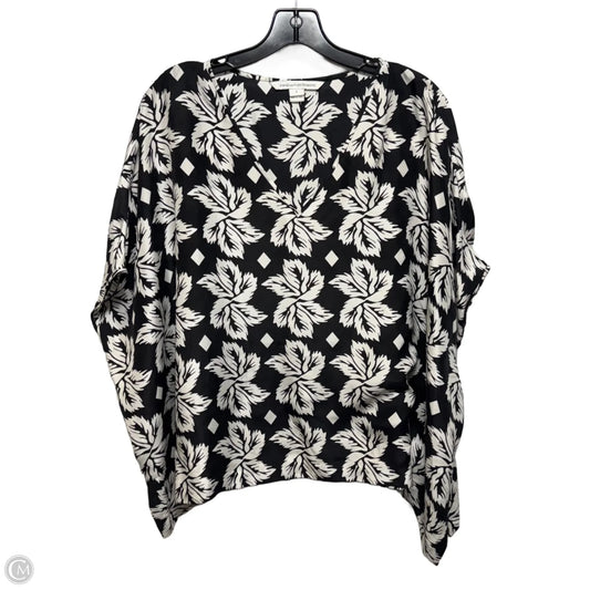 Adria Silk Blouse Designer By Diane Von Furstenberg In Black & White, Size: S