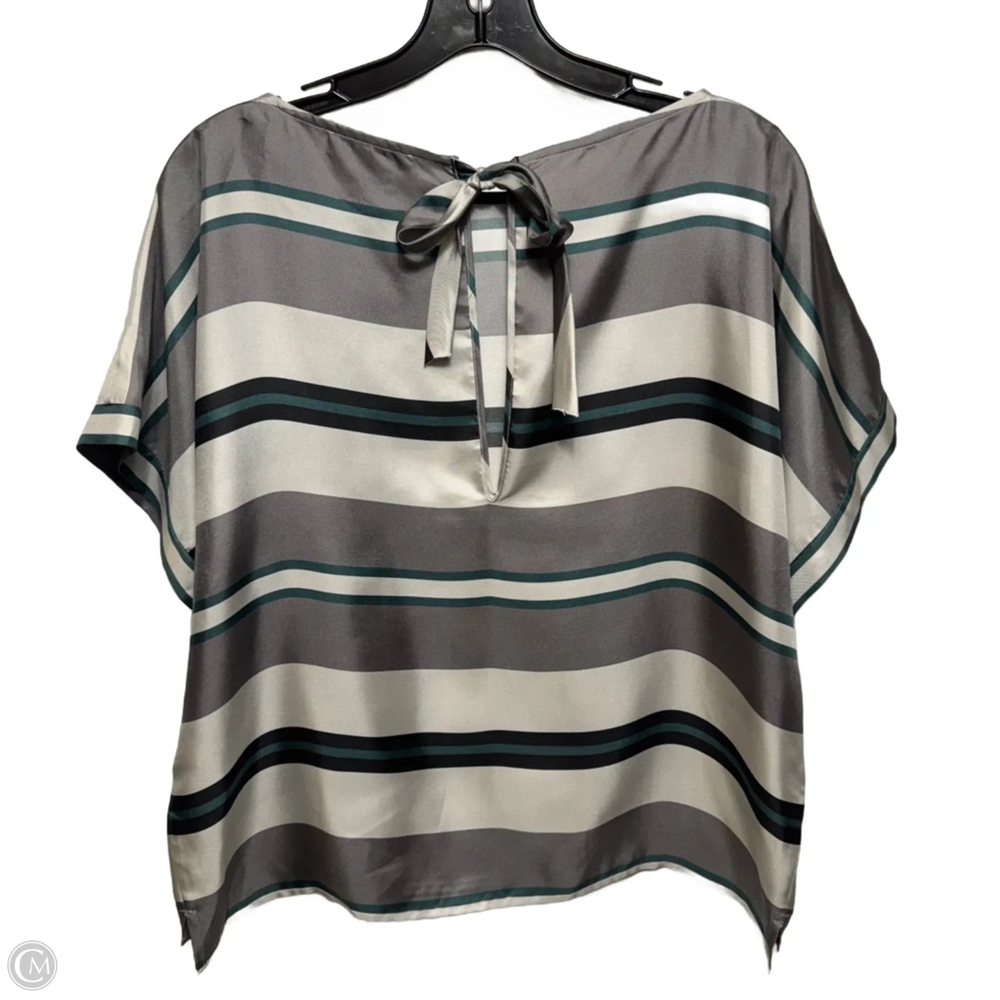 Silk Top Short Sleeve By Antonelli In Striped Pattern, Size: S