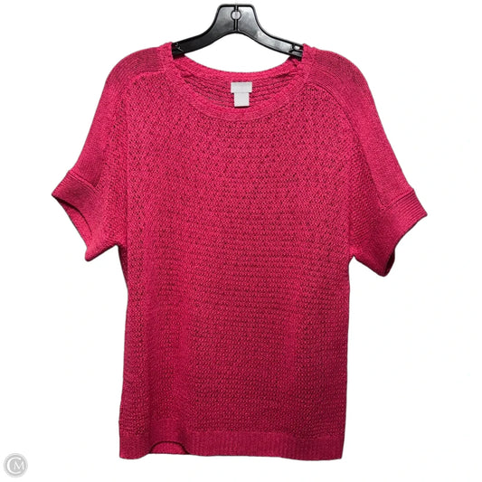 Sweater Short Sleeve By Chicos In Pink, Size: S