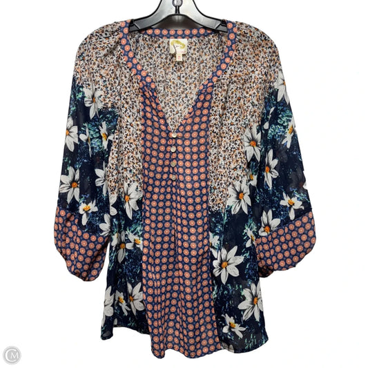 Top Long Sleeve By Figuero & Flower In Multi-colored, Size: M