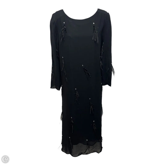 Feathered Georgette Popover Dress By Chicos In Black, Size: 6