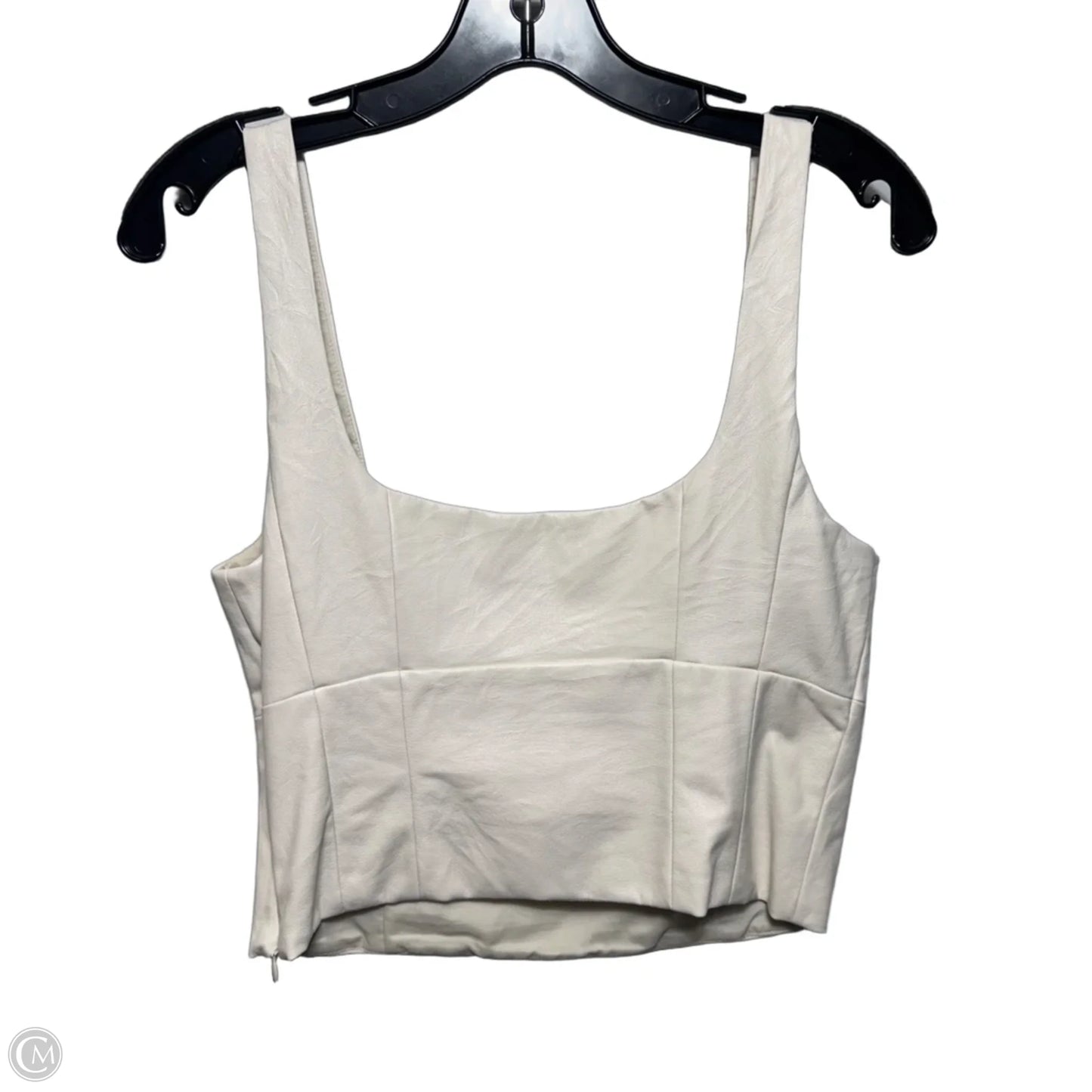 Faux Leather Bustier Top Sleeveless By Wilfred In Cream, Size: M