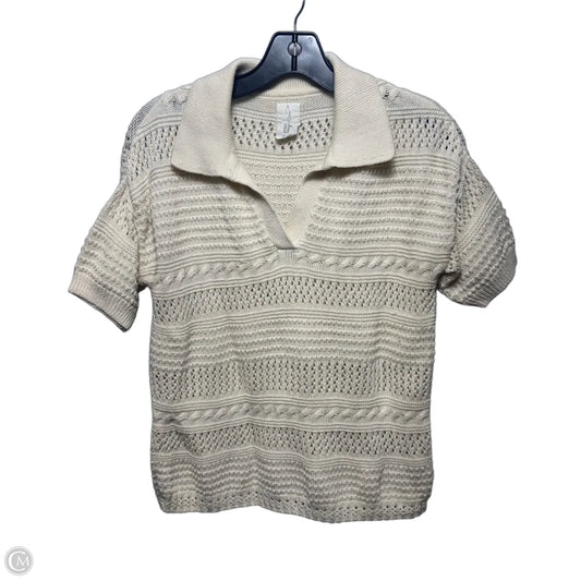 Sweater Short Sleeve By Joie In Cream, Size: M