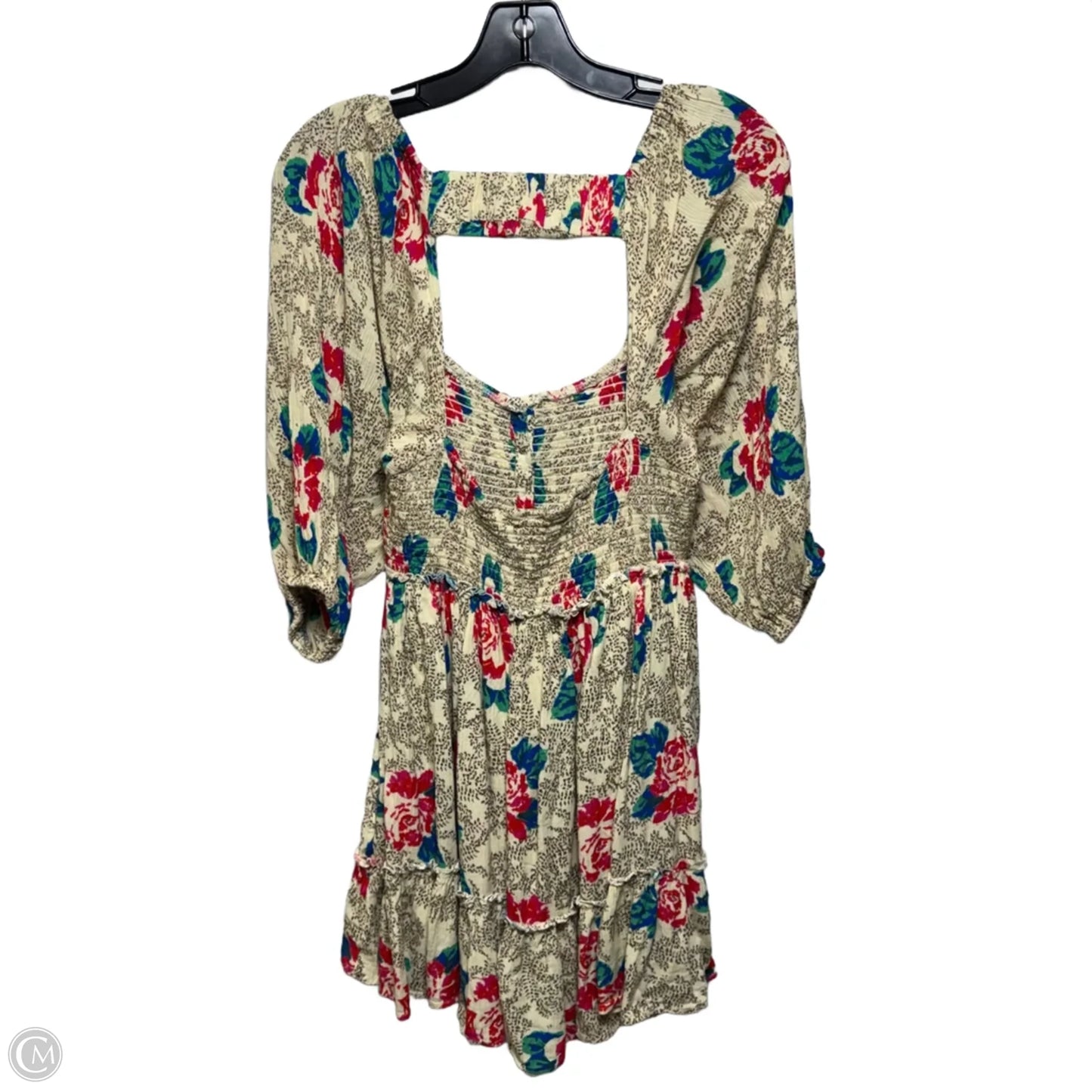 Summer Picnic Printed Mini Dress By Free People In Cream Floral Print, Size: S