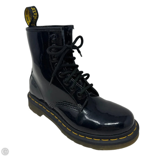 1460 Patent Leather Lace Up Boots By Dr Martens In Black, Size: 6