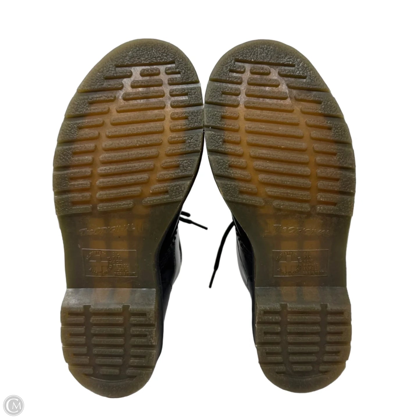 1460 Patent Leather Lace Up Boots By Dr Martens In Black, Size: 6