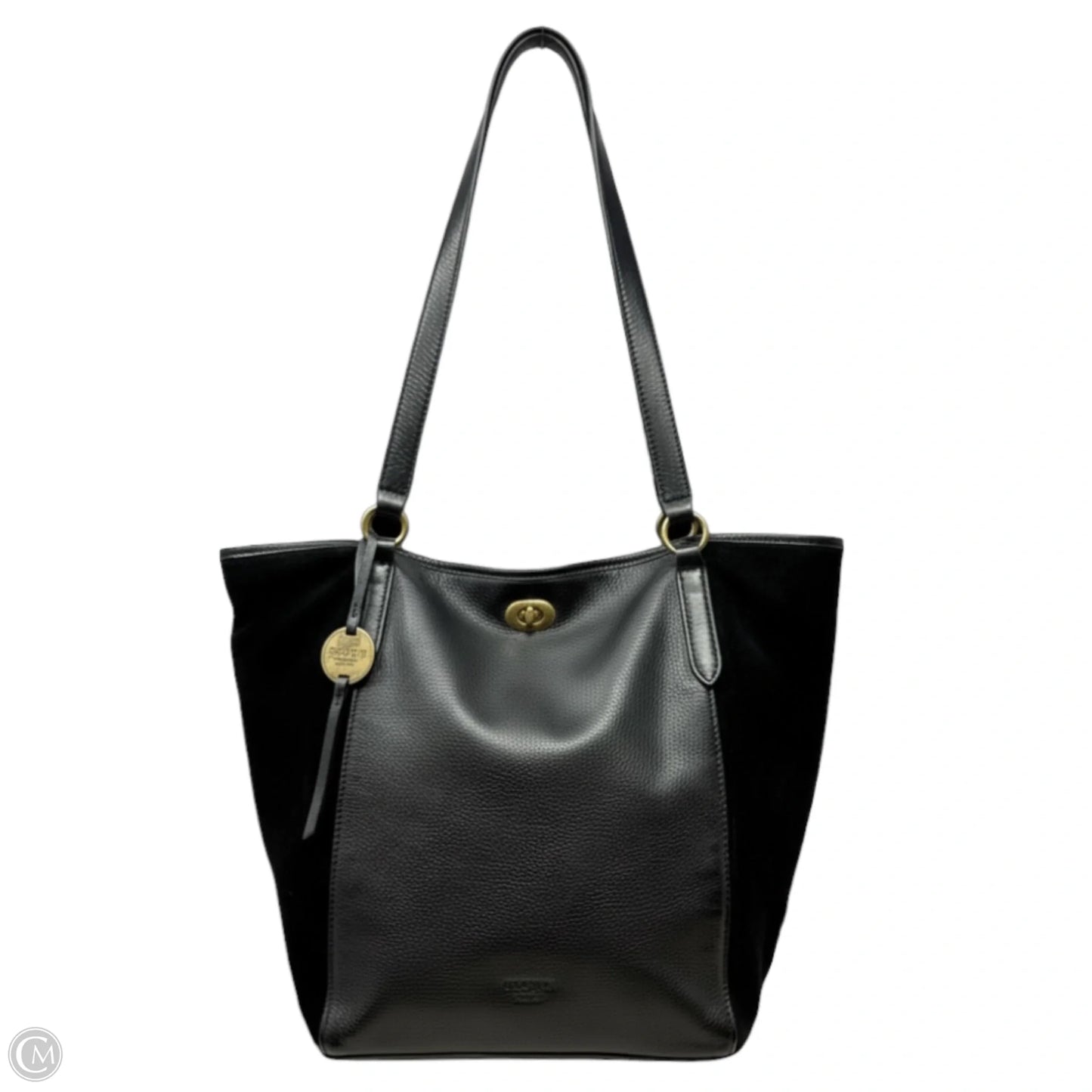 Turnlock Hobo Tote In Black
 Leather & Suede By Margot, Size: Medium