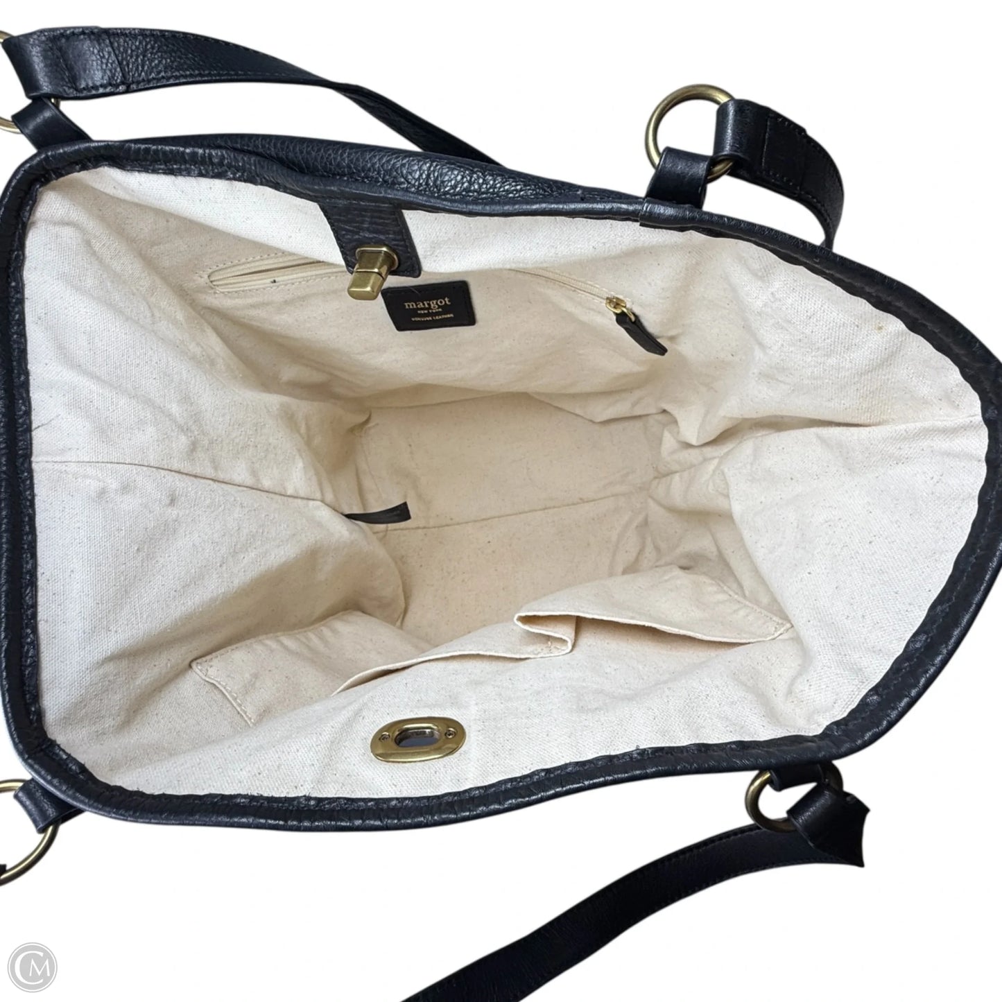 Turnlock Hobo Tote In Black
 Leather & Suede By Margot, Size: Medium