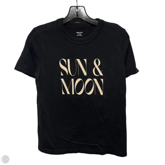“Sun & Moon” Top Short Sleeve By Madewell In Black, Size: Xs