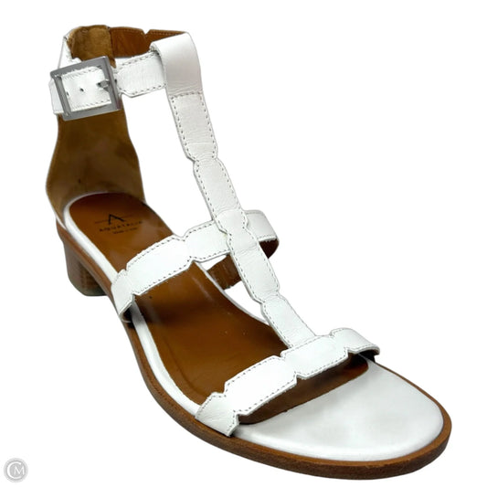 Risa Leather Sandals By Aquatalia In White, Size: 7.5