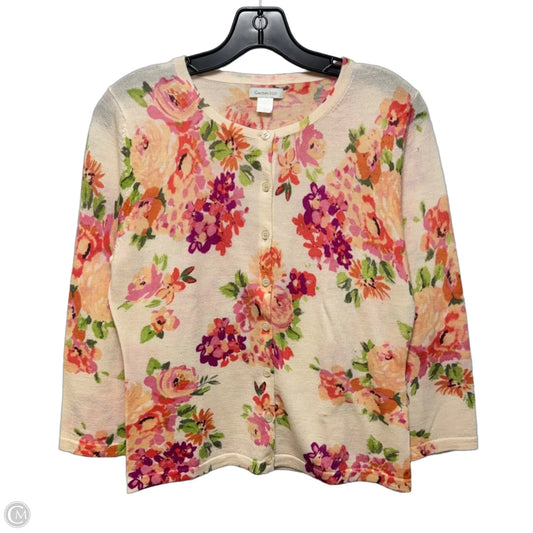 Signature Eco Merino Cardigan By Garnet Hill In Floral Print, Size: S