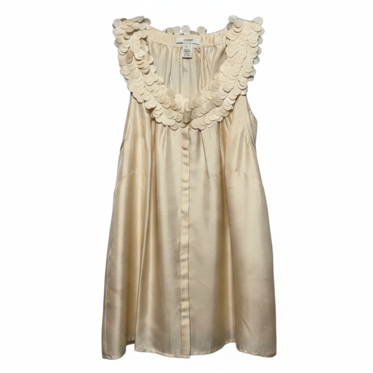 Silk Top Sleeveless By J. Crew In Beige, Size: 4