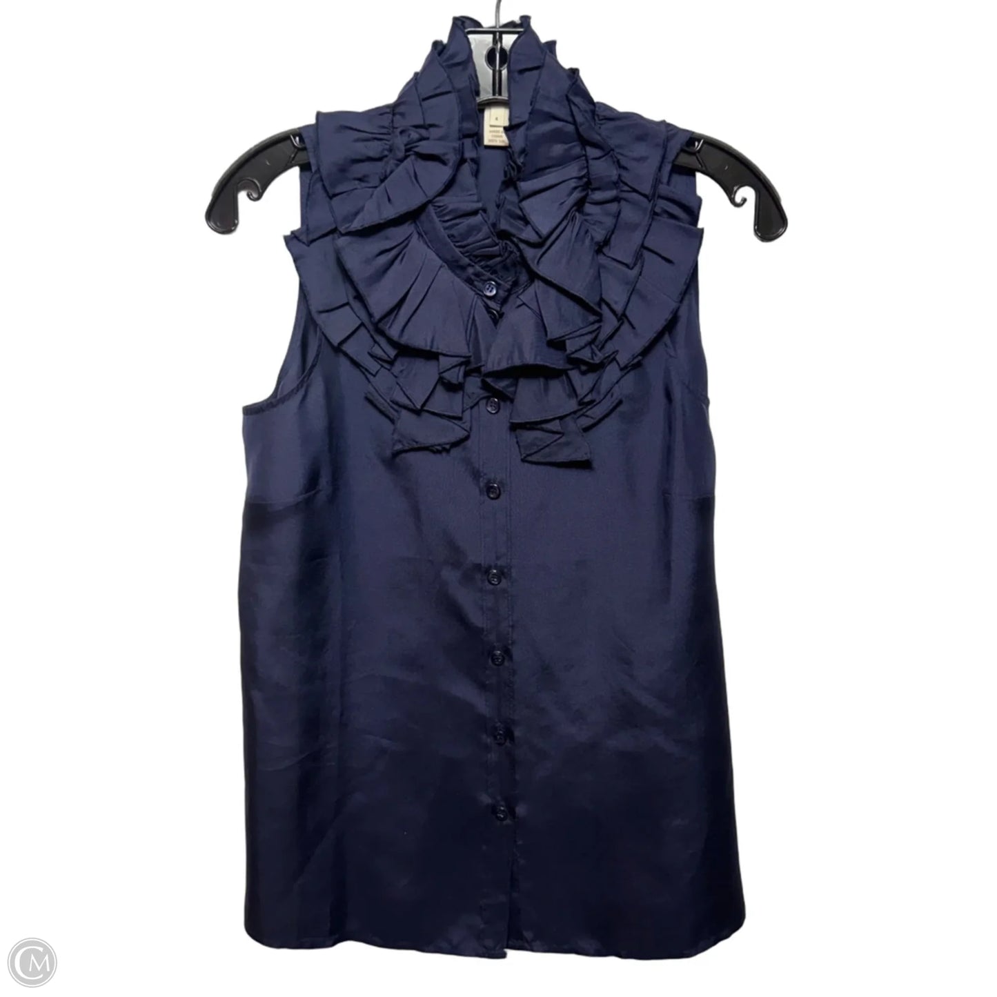 Silk Top Sleeveless By J. Crew In Navy, Size: 4
