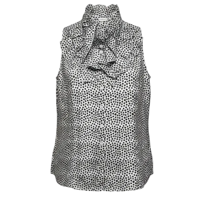 Silk Top Sleeveless By J. Crew In Polkadot Pattern, Size: 4