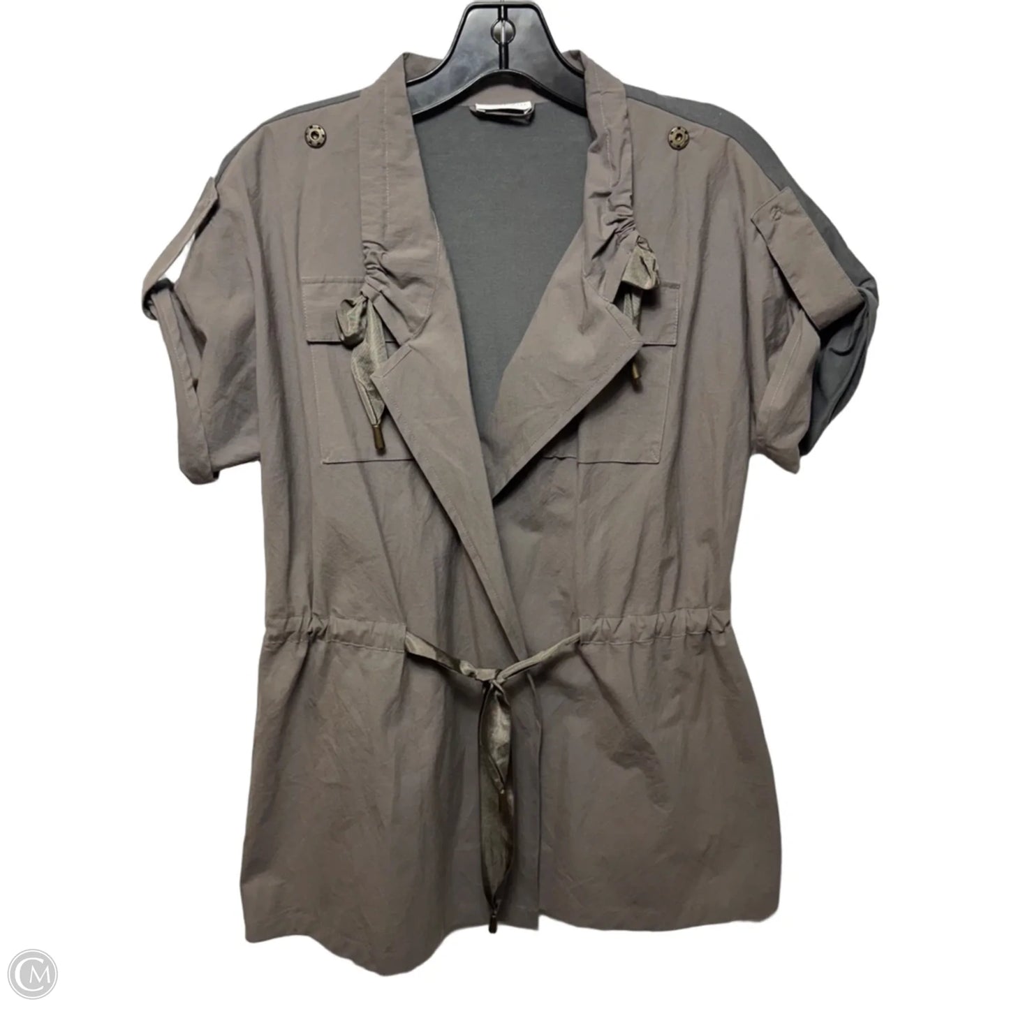 Cardigan Top Short Sleeve By Rivamonti In Grey, Size: M