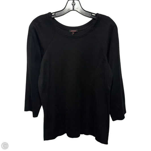 Silk & Cotton Knit Top 3/4 Sleeve Designer By Escada In Black, Size: 8/40