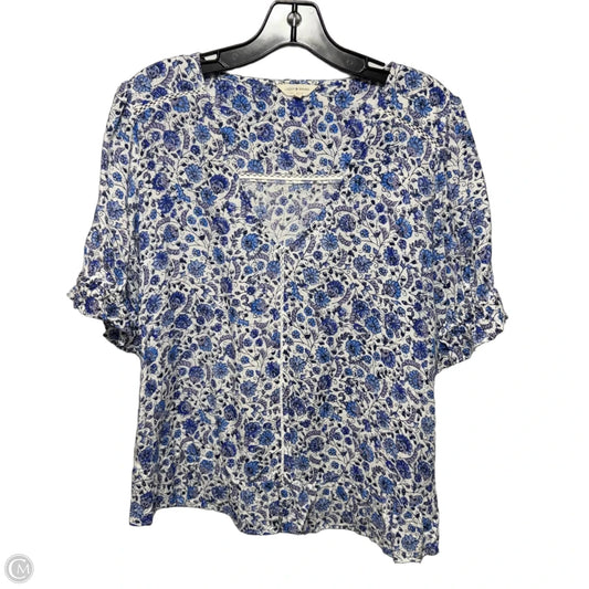 Top Short Sleeve By Lucky Brand In Floral Print, Size: L