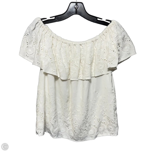 Eyelet Top Short Sleeve By Lucky Brand In White, Size: M