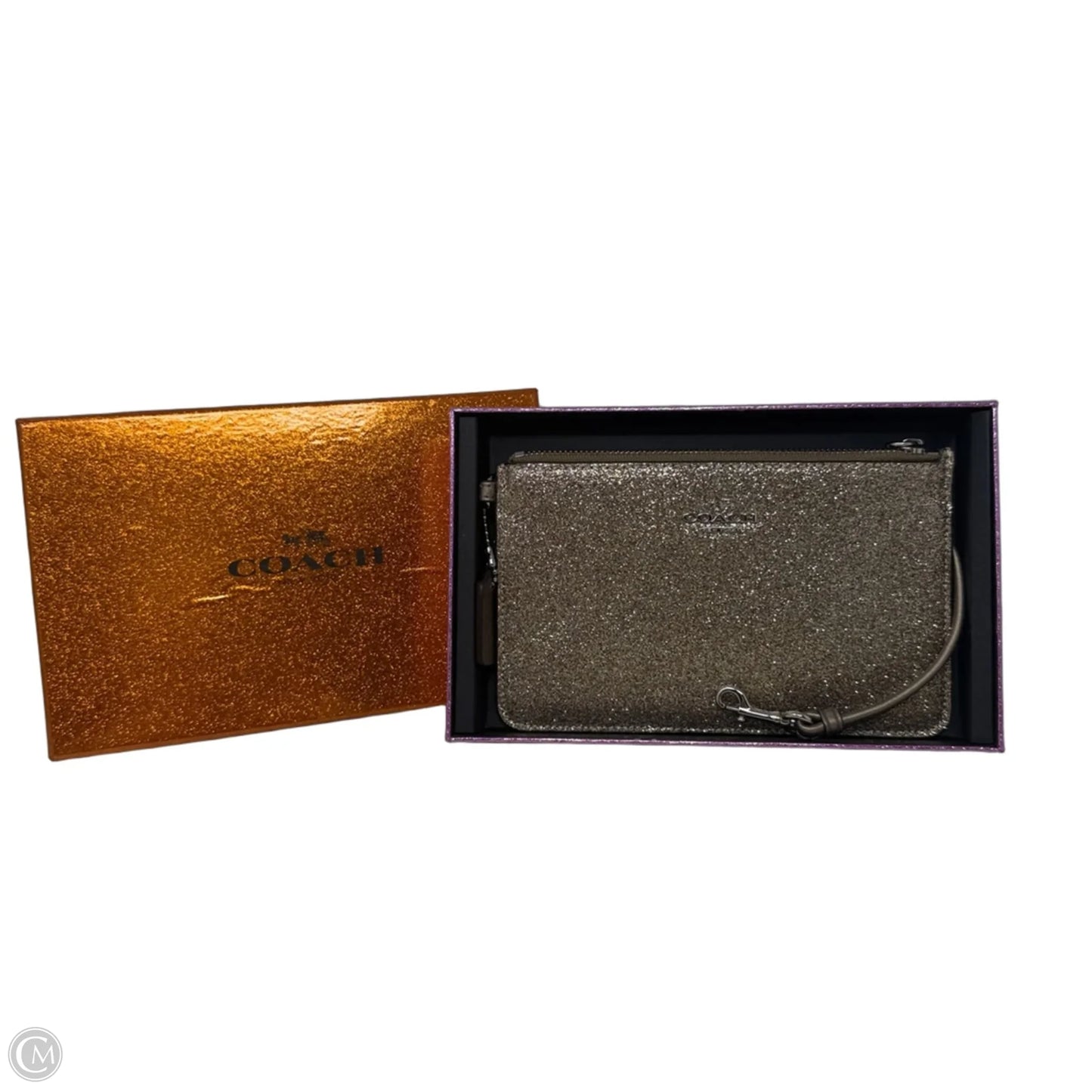 Boxed Glitter Wristlet Designer By Coach, Size: Small