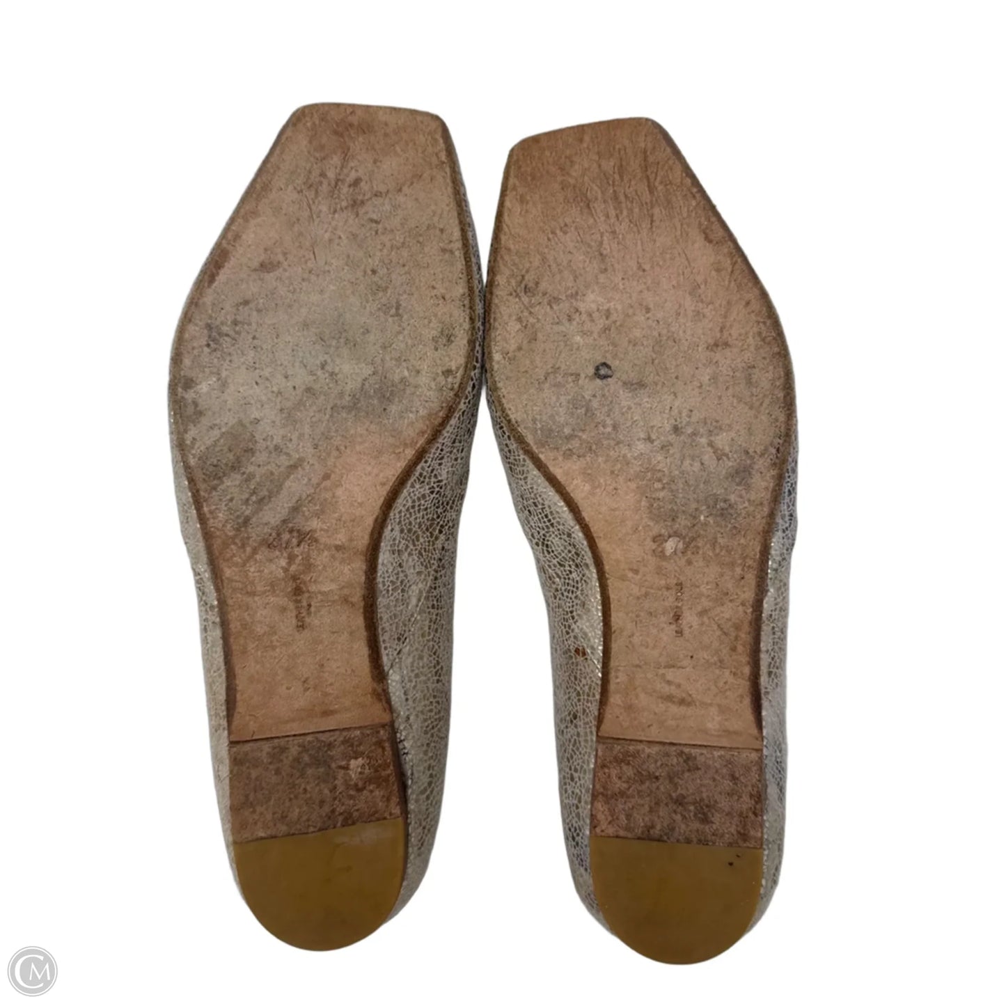 Shoes Flats By Blay In Gold, Size: 7 (37.5)