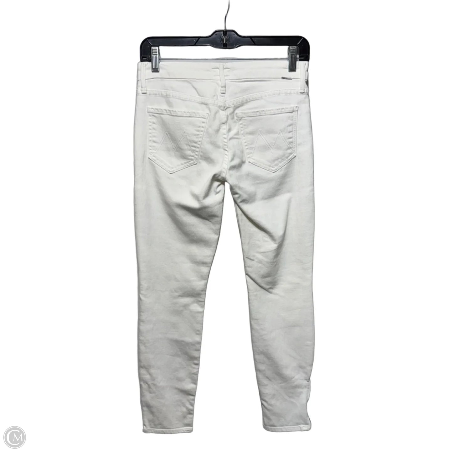 Looker Ankle Zip Jeans Skinny By Mother In White Denim, Size: 0
