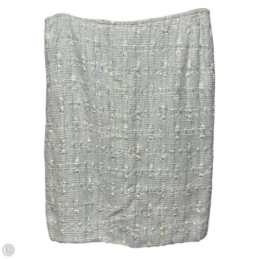 Tweed Midi Skirt Designer By Lafayette 148 In Blue & Cream, Size: 10