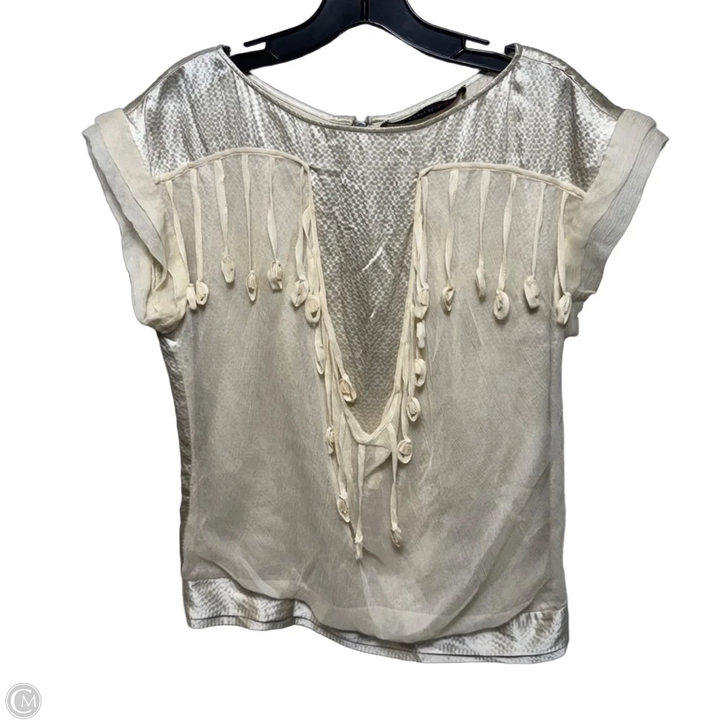 Silk Top Short Sleeve By Development By Erica Davies In Cream, Size: XS