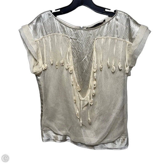 Silk Top Short Sleeve By Development By Erica Davies In Cream, Size: XS