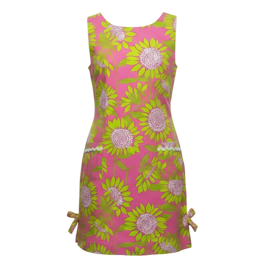 Vintage Classic Lilly Shift Dress Designer By Lilly Pulitzer In Hibiscus Pink Soleil, Size: 10