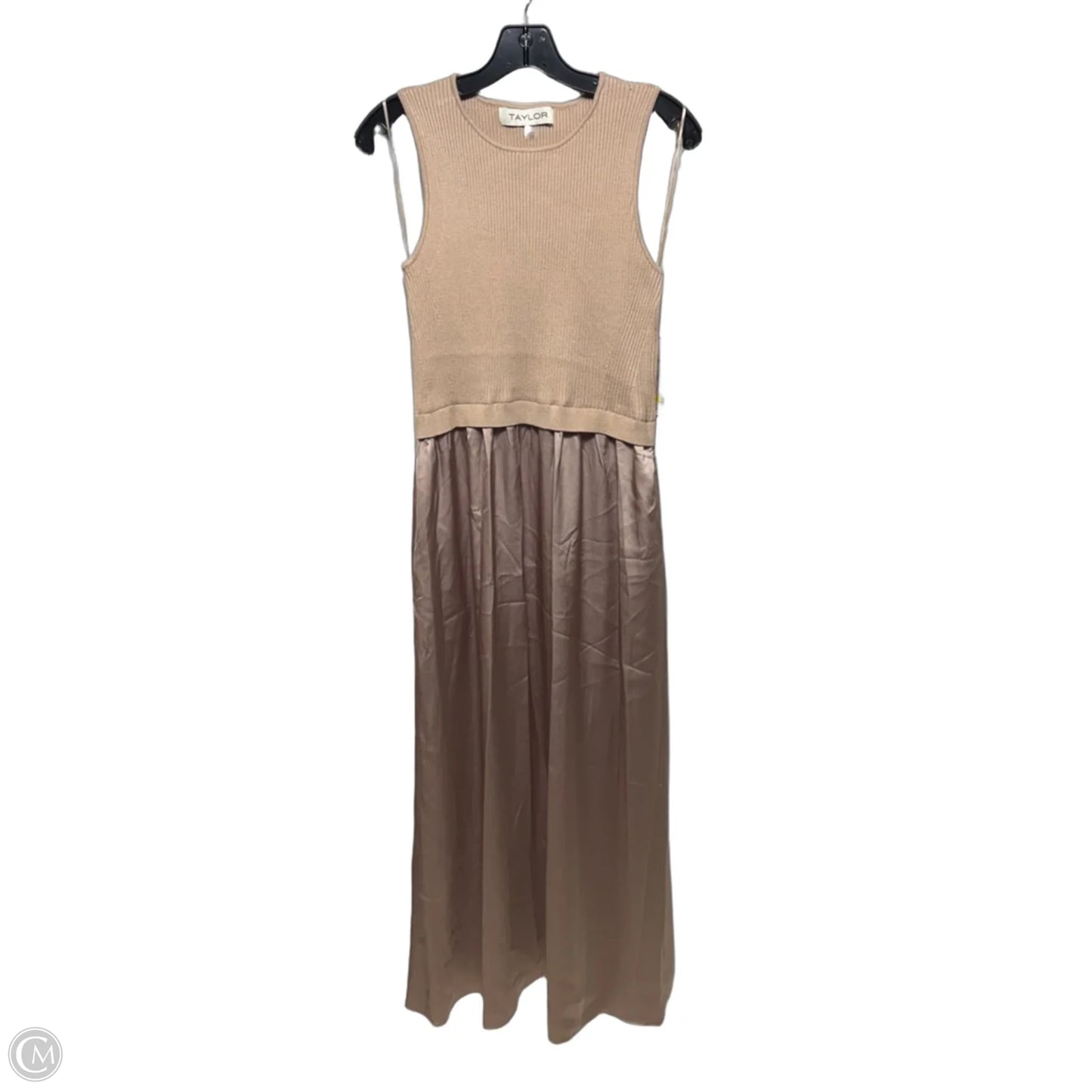 Twofer Sweater Maxi Dress By Taylor In Almond, Size: M