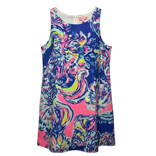 Jackie Silk Shift Dress Designer By Lilly Pulitzer In Coastal Retreat, Size: M