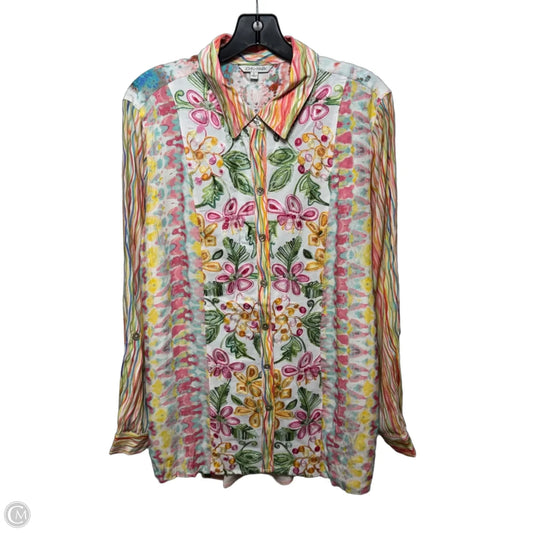 Top Long Sleeve By John Mark In Floral Print, Size: L