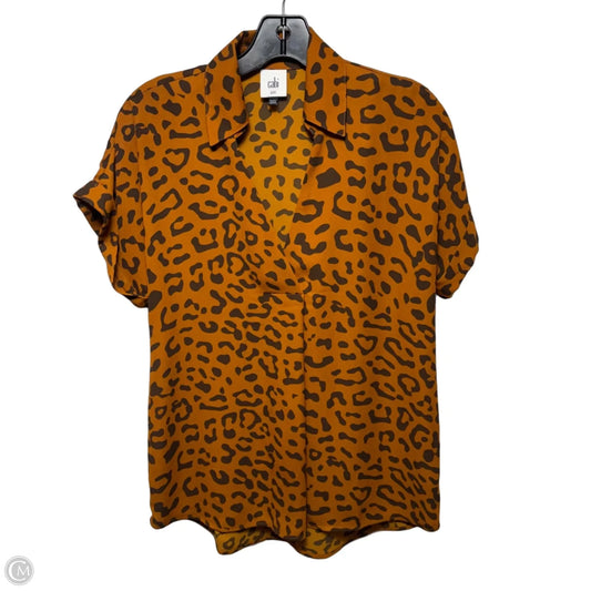 Top Short Sleeve By Cabi In Animal Print, Size: XXS