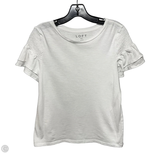 Top Short Sleeve By Loft In White, Size: Xsp