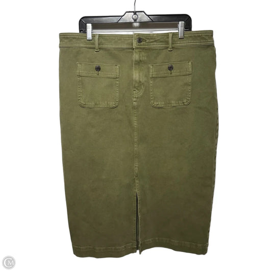 Front Slit Skirt Midi By Talbots In Grey, Size: 18