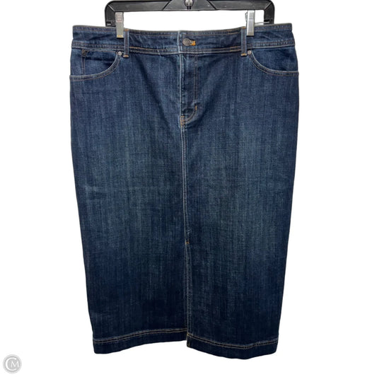 Skirt Midi By Talbots In Blue Denim, Size: 16