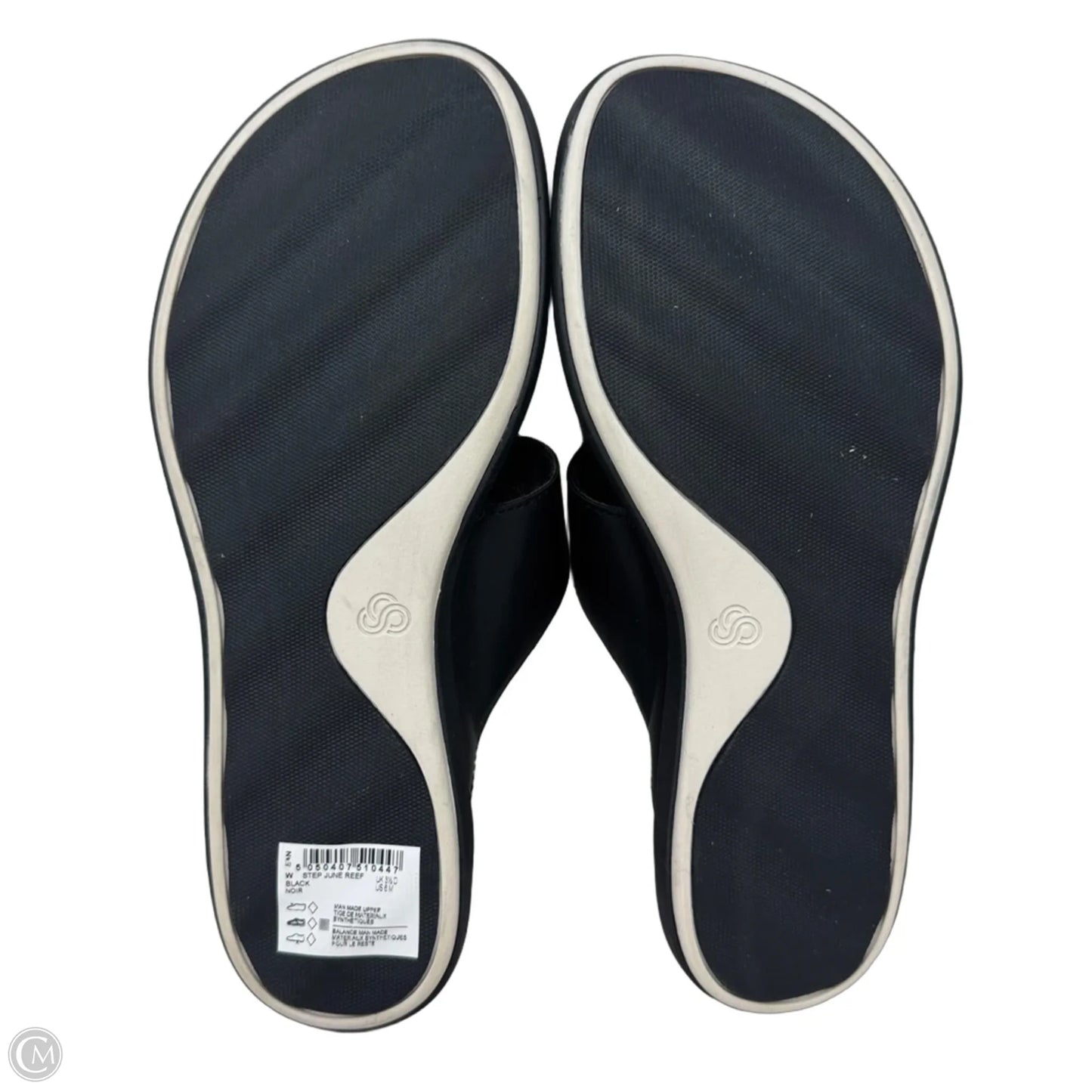 Sandals Flip Flops By Clarks In Black, Size: 6