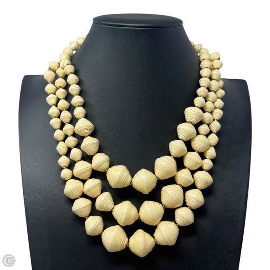 Cream Bead Layered Statement Necklace