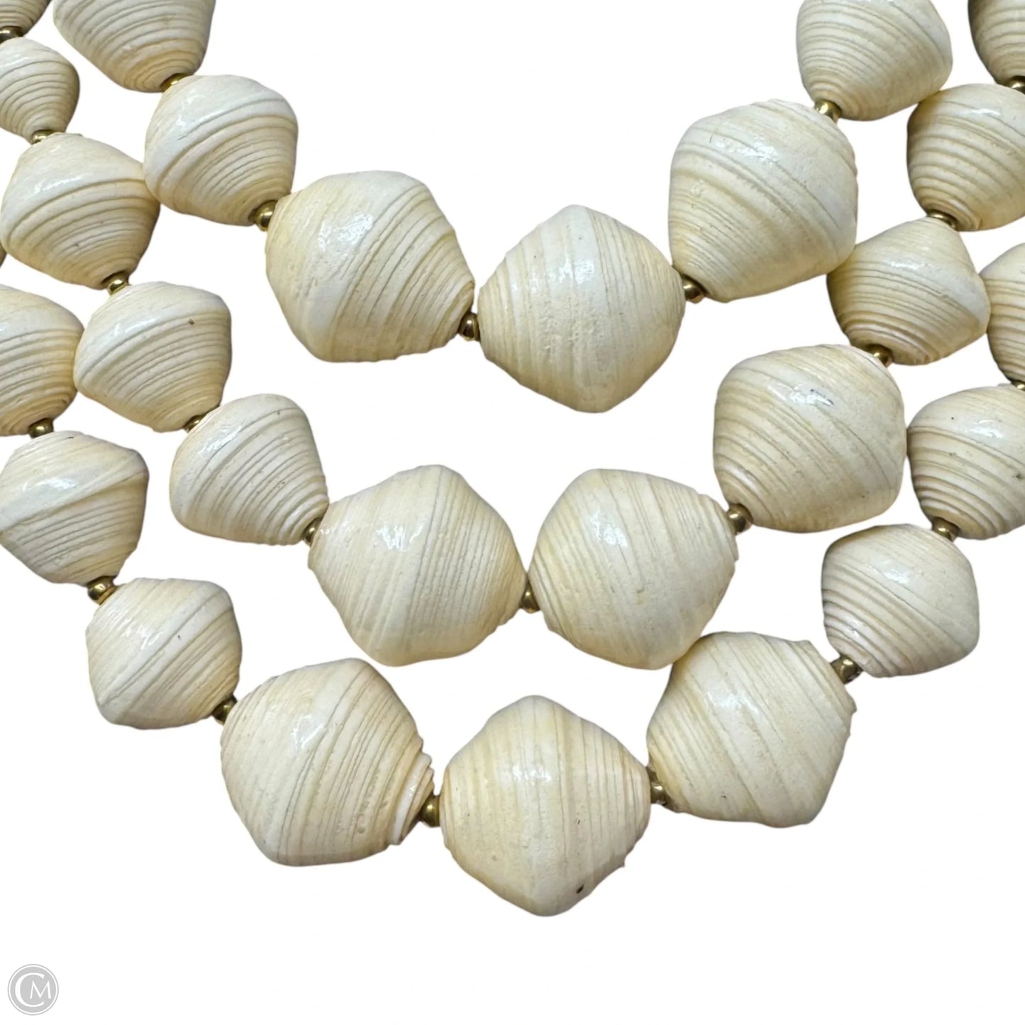Cream Bead Layered Statement Necklace