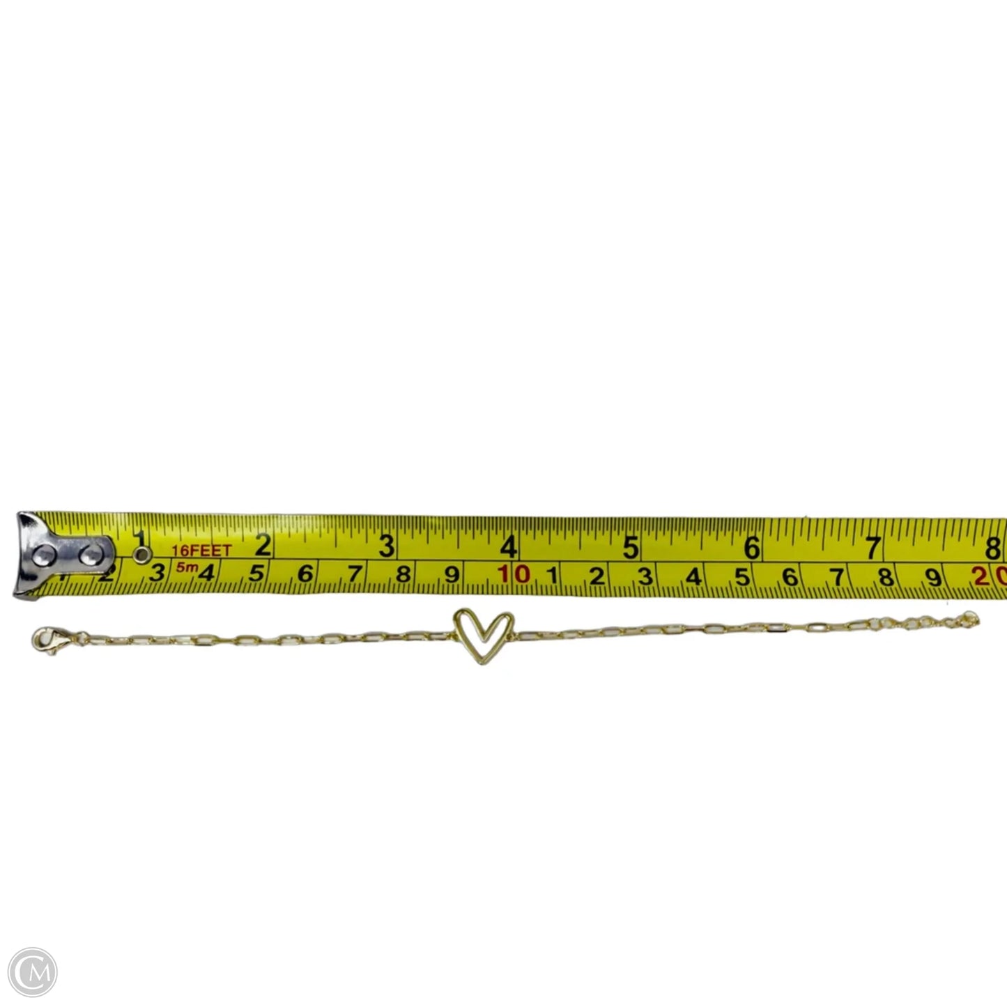 Gold Over Sterling Silver Open Heart Chain Bracelet